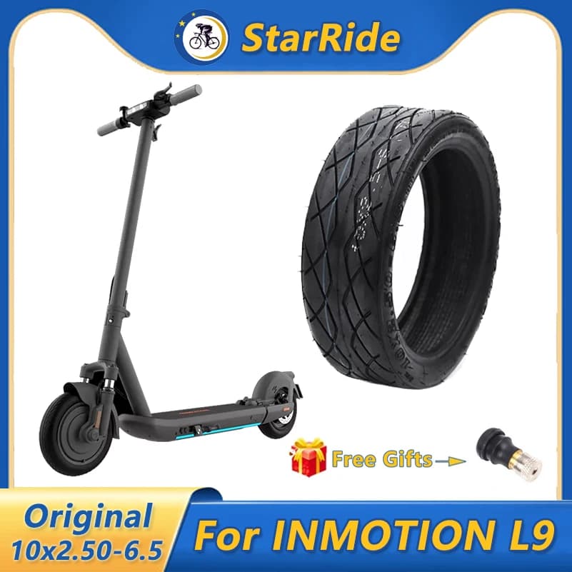 Originale Senza Camera D'aria del Pneumatico per INMOTION L9 Pieghevole Portatile Scooter Elettrico Ruota di Skateboard Pneumatico 10x2.50-6.5 Parti di Ricambio