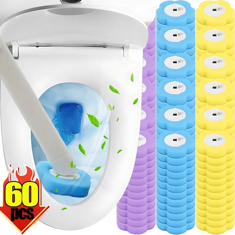 6/60PCS Spazzole per WC usa e getta Teste Set Dissoluzione Deodorizzazione Spugna Tamponi per pulizia Accessori per la pulizia del bagno di casa