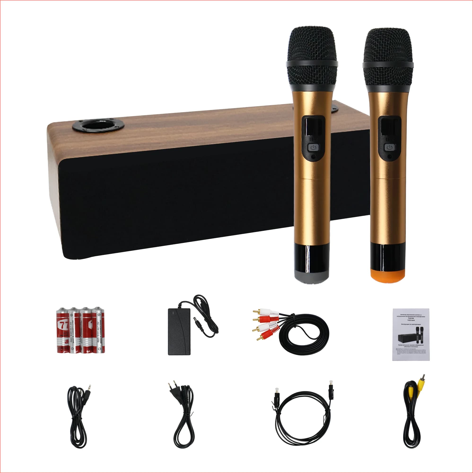 TV-32 macchina karaoke professionale 2 in 1, karaoke domestico, con 2 microfoni Bluetooth