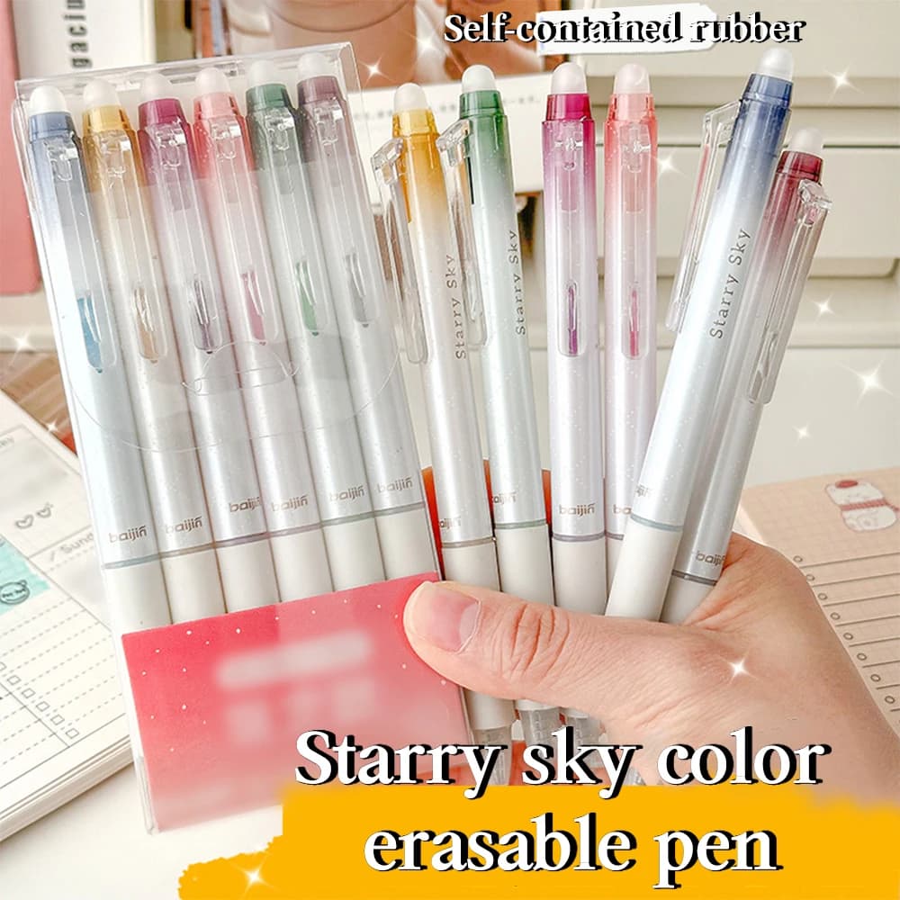 Penne Gel cancellabili profumate Creative penne neutre glitterate da 0.7mm penne ad ago colorate con inchiostro blu per scrivere cancelleria coreana per ufficio
