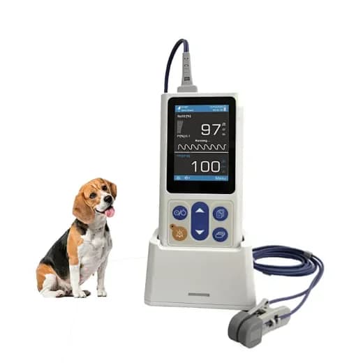 APM60V Portable Veterinary Pulsoxmeter for Animal Heart Rate SpO2 Base 3.5 Inch Large Color Touch Screen Charger