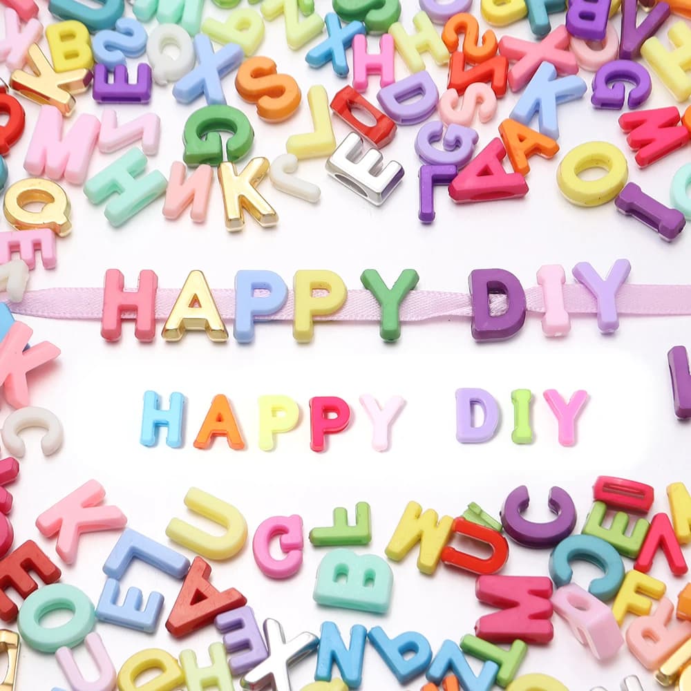 45g/lot Acrylic Alphabet Beads Colorful Mixed A-Z Letter Loose Spacer Beads For DIY Handmade Name Bracelet Necklace Wholesale