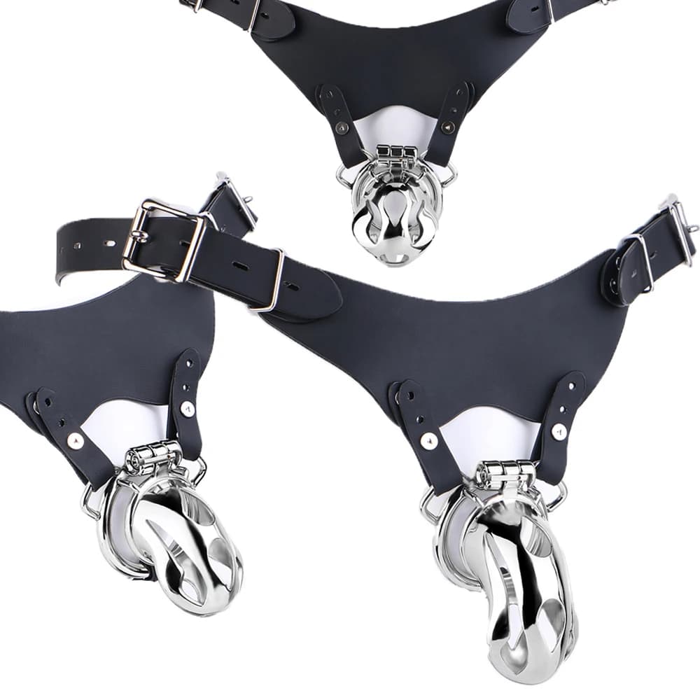 FRKO Gabbia di Castità Maschile Silver Cobra, Dispositivo di Bondage, Cintura di Fedeltà, Restrizione per il Pene, Giocattoli Sessuali per Uomini