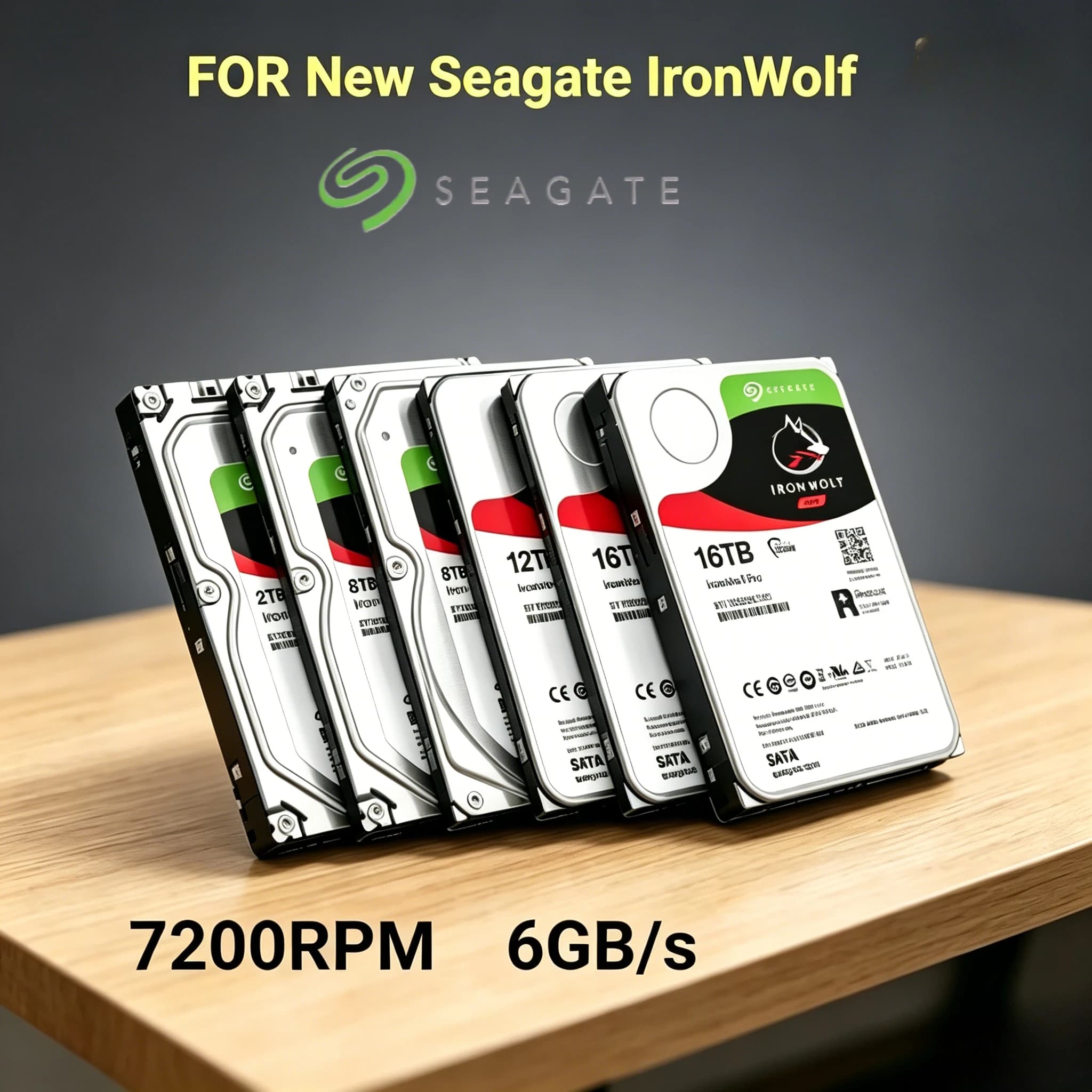 FOR New Seagate IronWolf 3.5" SATA3 NAS Hard Drive 4TB 6TB 8TB 10TB 14TB 16TB 18TB 7200RPM 6GB/s Internal Storage HDD