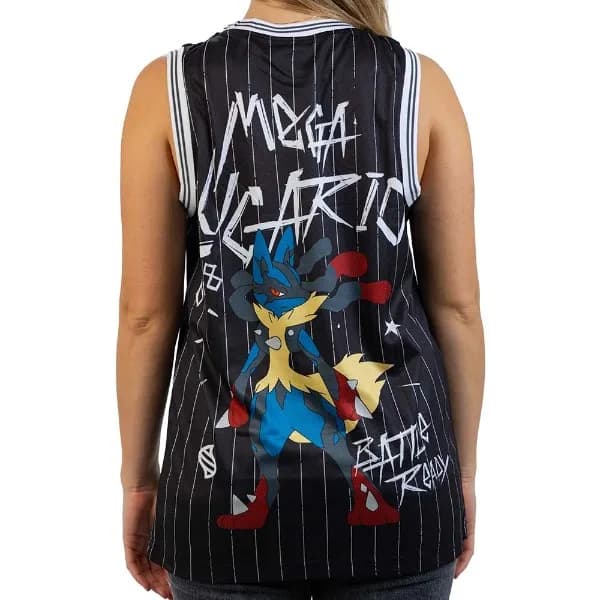 New Pokémon Theme Sleeveless Striped Basket Mesh for Men and Women with Jigglypuff 3D Printing, which can be combined for families and children.