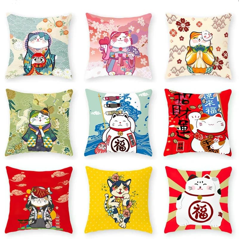 45*45 cm in Japanese style Fortune Cat Pillow Lining Federa Sofa cushion pillow pillows pillow linings for flannel cushions