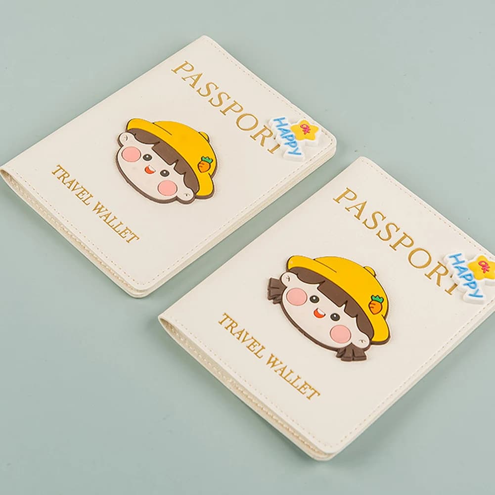 PU Leather Passport Protective Cover,Fashion Travel Document Holder,Cartoon Themed Passport Cover,Versatile Document Organiser