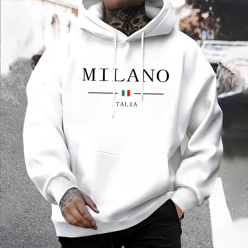 Felpe con Cappuccio da Uomo Stampate, Casual, per Fitness e Sport all'Aperto, Abbigliamento Maschile alla Moda, Pullover Streetwear 2025