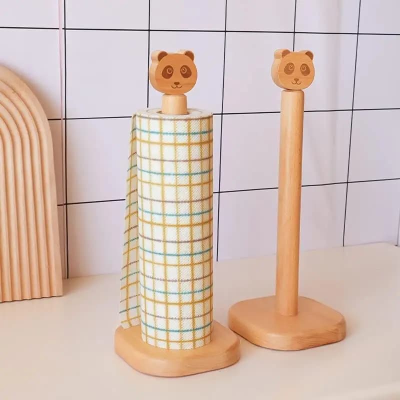 Portasciugamani di carta in rotolo verticale in legno da cucina supporto verticale per fazzoletti da bagno porta tovaglioli accessori per la conservazione della toilette per la casa