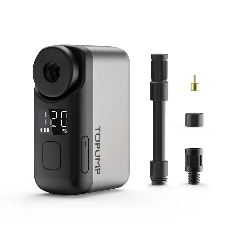 Topump TB2Pro Mini Bike Pump Portable Tire Inflator 120PSI Battery Rechargeable LED Pressure Guage Bicycle Tire AS200PRO