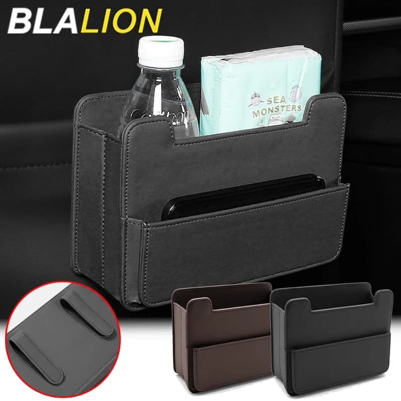 BLALION Organizzatore di stoccaggio per interni auto Bidone della spazzatura pieghevole in pelle Sedile posteriore appeso Multi tasca Accessori per scatole di immagazzinaggio per portiera dell'auto