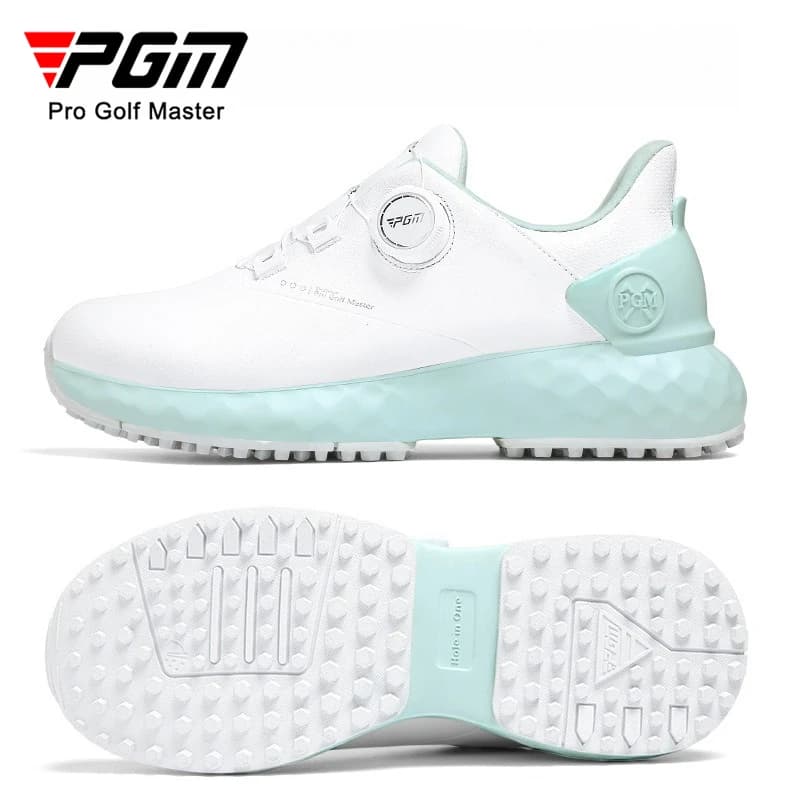 Women's PGM Golf Shoes, lightweight, with knob closure, comfortable, cushioning, no nails, waterproof, non-slip, sports shoes XZ381