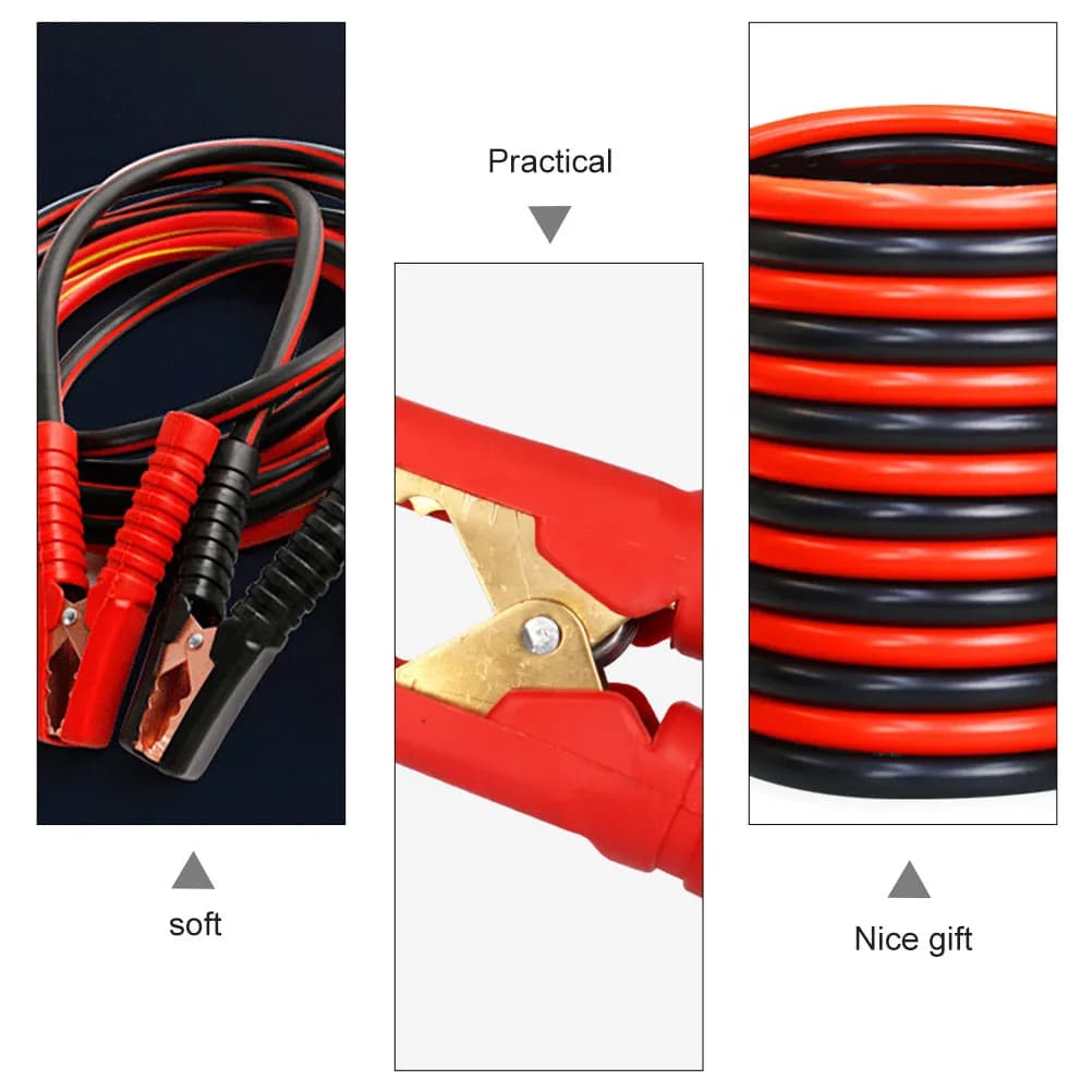 Cavo di Emergenza per Batteria Auto da 2,5m, Cavo di Alimentazione Professionale per Avviamento di Emergenza per Auto, Moto, Camion, SUV