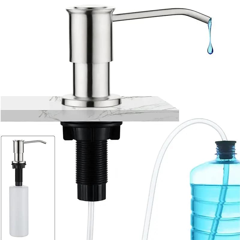 Dispenser di sapone da cucina B52C da incasso in cromo per lavello da bagno
