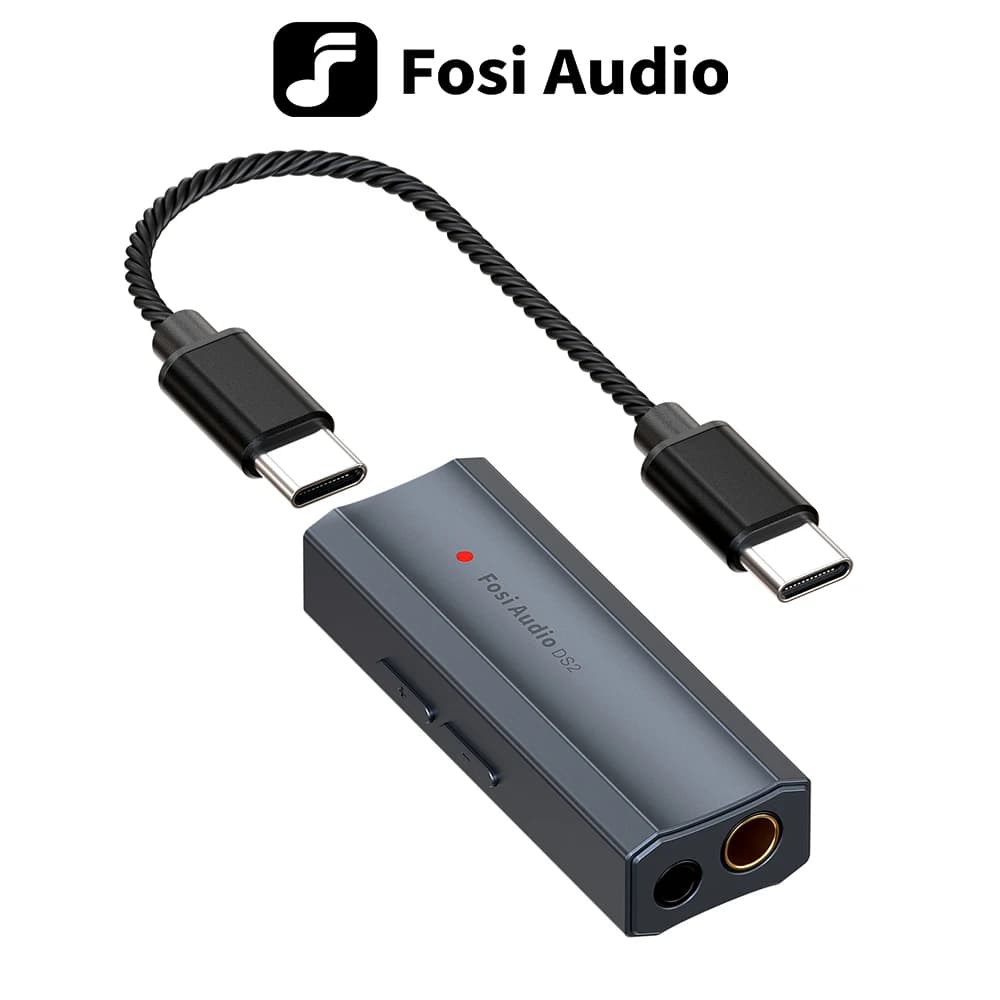 Fosi Audio DS2 DS512 HiFi DAC Amplificatore per cuffie Mini Audio USB DAC Amp Supporto 32bit/768kHz con doppi uscite da 3,5 mm e 4,4 mm