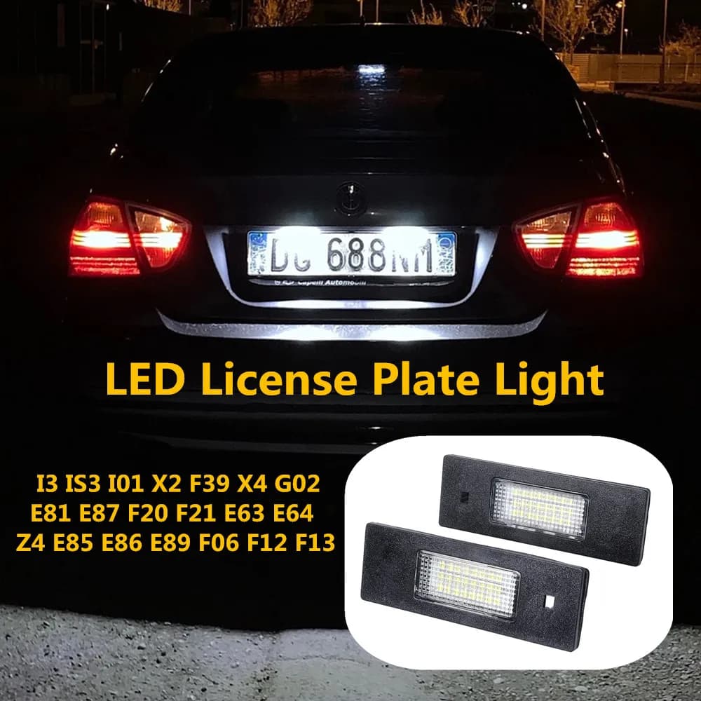 2 Pezzi Lampadine LED Bianche Senza Errori per Targa Auto, Accessori per BMW Z4 E85 E86 E89 F06 F12 F13 E81 E87 F20 F21 E63 E64