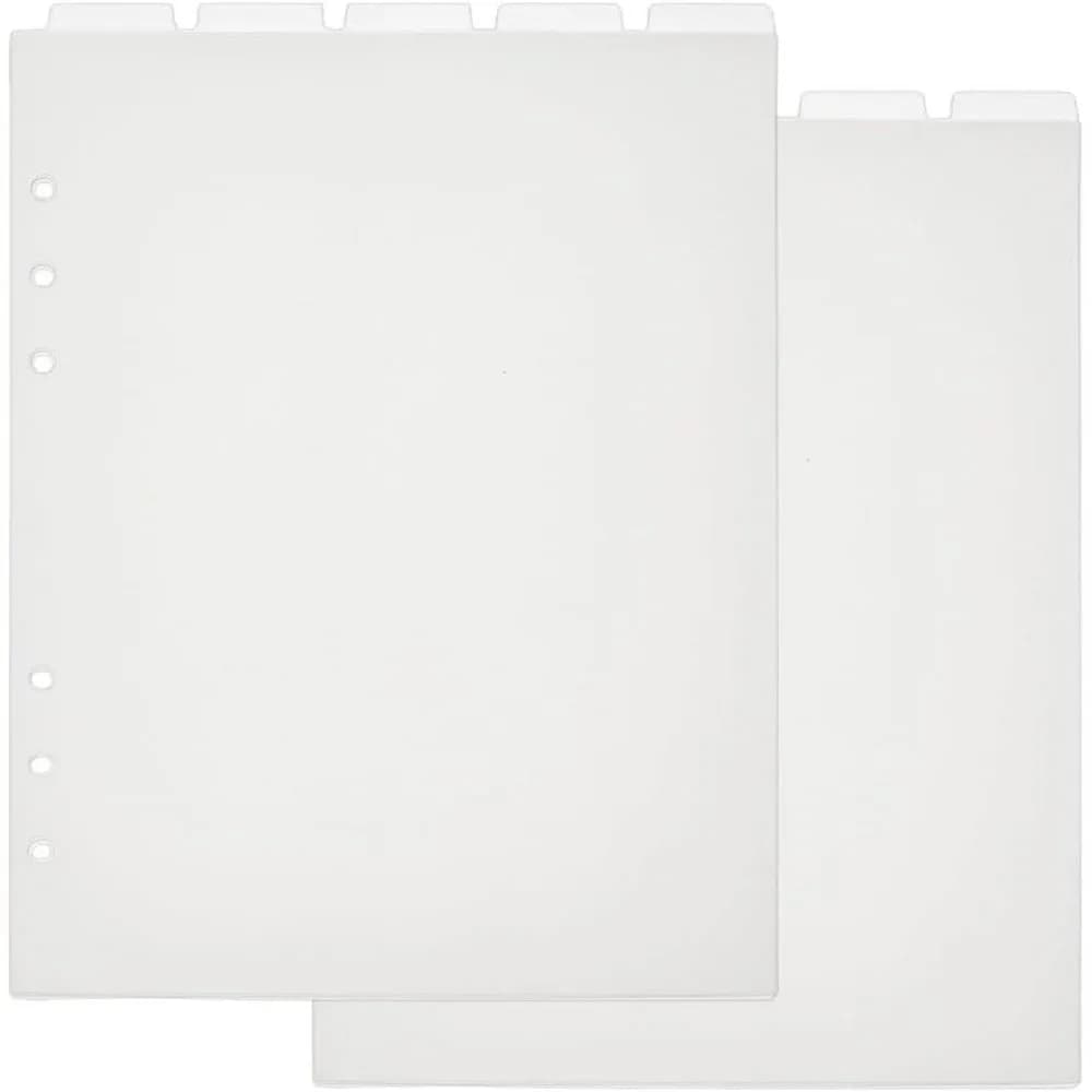 10 Sheets A5 6 Holes Ring Index Page Frosted Plastic Discbound Notebook Index Divider Sheets Blank Top Dividers for Planner