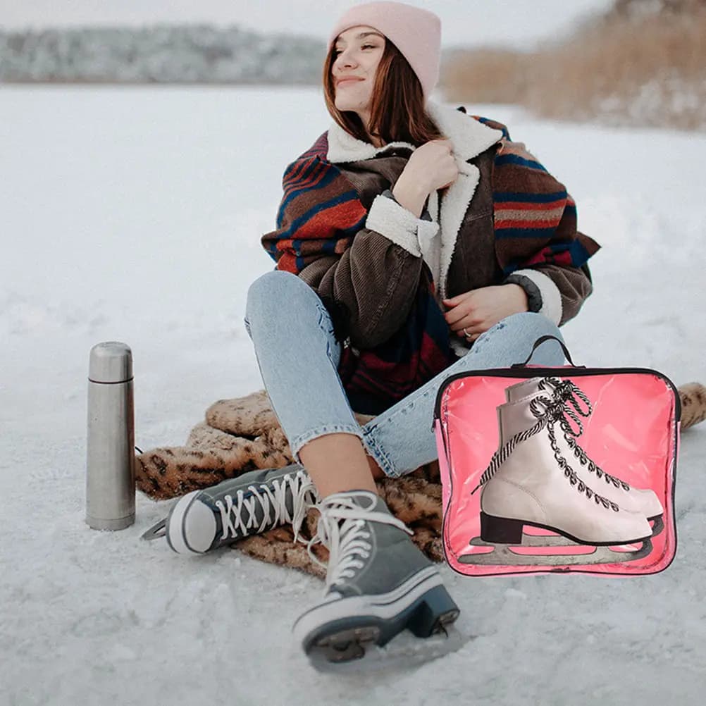 2 Pezzi Borsa Porta Pattini a Rotelle, Resistente all'Usura, Portatile, con Cerniera, Organizer, Contenitore per Pattini
