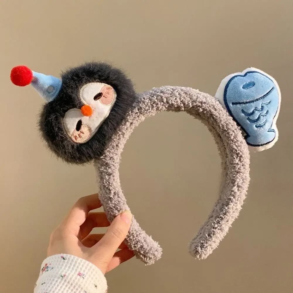Kawaii Cartoon Penguin Fish Headband Wide Brim Hair Band Funny Headband Girl Hair Accessories