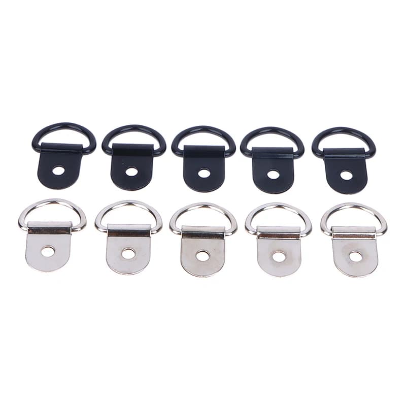 【F】10pcs Stainless Steel D Shape Pull Hook Tie Down Anchors Ring Iron Cargo Tie Down Ring For Trailers RV Boats Accessories