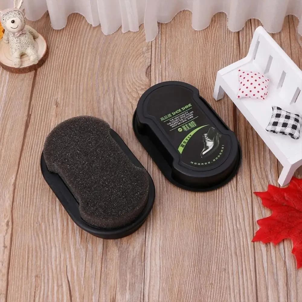 Set 3 Pezzi: Spugna Lucidante Portatile per Cura della Pelle, Spugna per Lucidatura, Cera Liquida per Pulizia, Spazzola per Pulizia Scarpe, Lucidatura Rapida