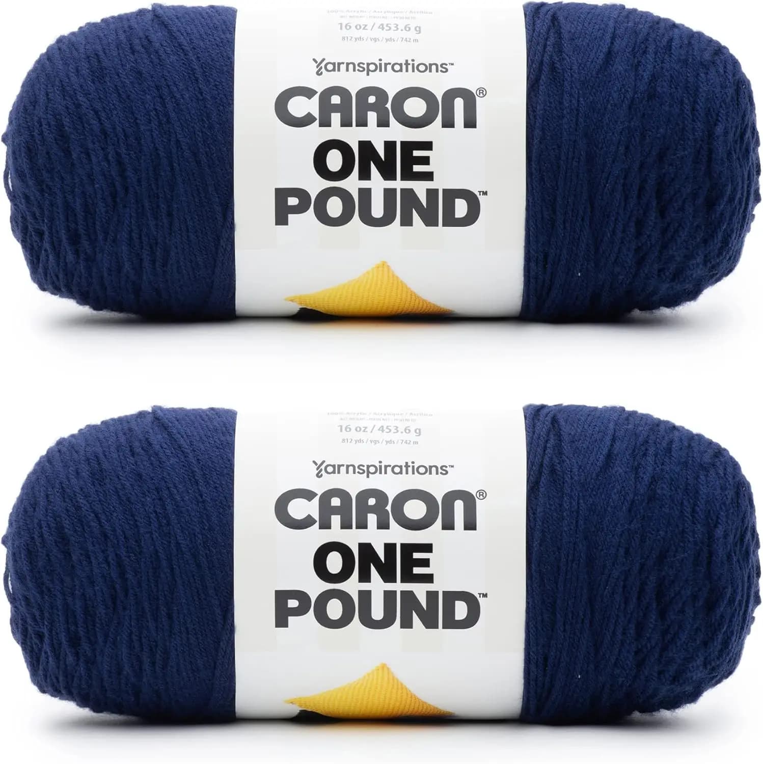 Filato Acrilico Blu Notte - Confezione da 2, 454g Ciascuno, Peso Worsted per Progetti di Lavorazione a Maglia e Uncinetto