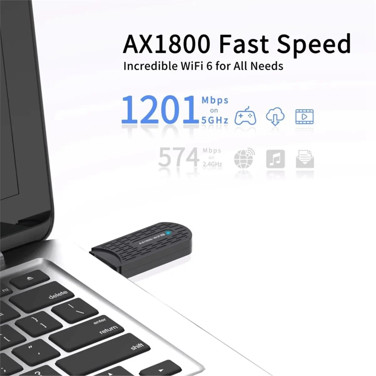 [VALUE PACK]1800Mbps WiFi6 Adapter Card 2.4GHz 5GHz Dual Band AX1800 USB3.0 Wireless LAN Adapter -MIMO IEEE802.11AX