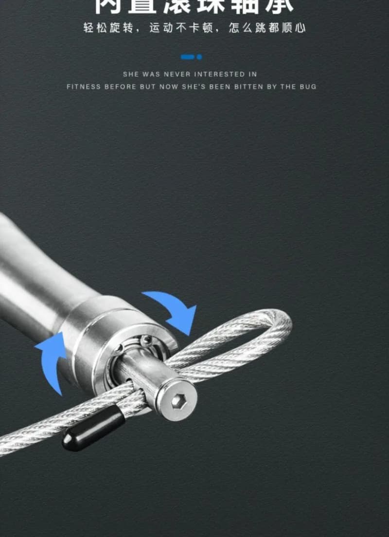 Stainless Steel Cordless Skipping Rope Fitness Exercise Fat Burning Weight LossWith Bearing Jump Rope Portable Fitness Equipment