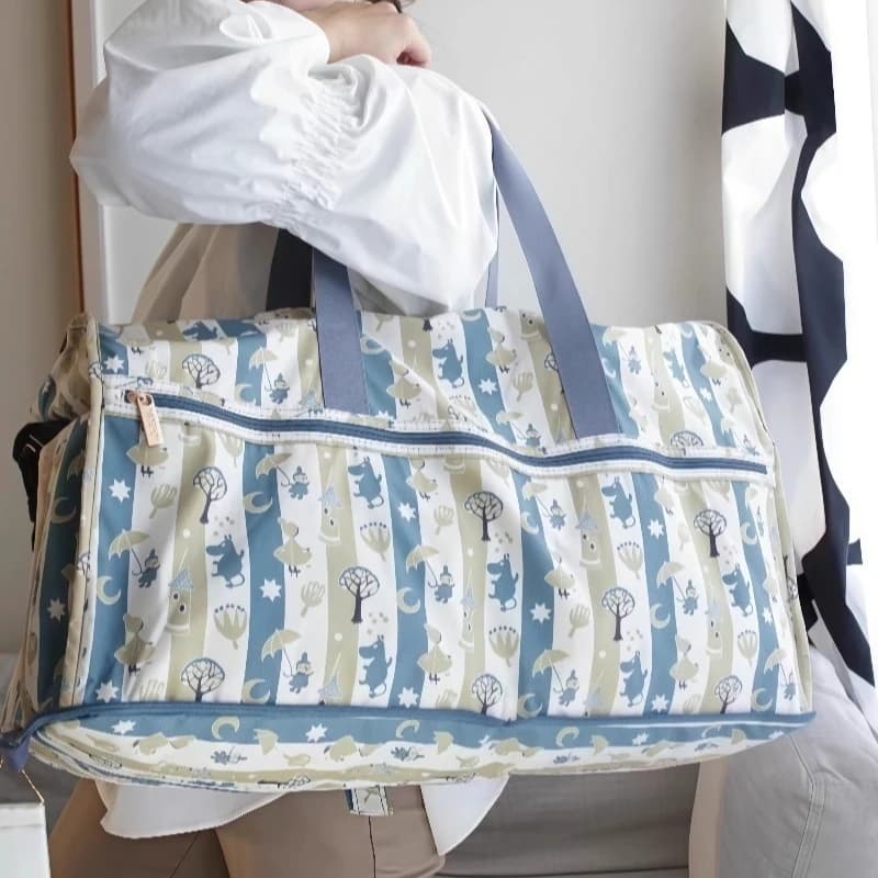 Nuova Borsa da Viaggio Kawaii Serie Moomins, Design Creativo con Stampa di Personaggi Cartoon, Grande Capacità, Portatile