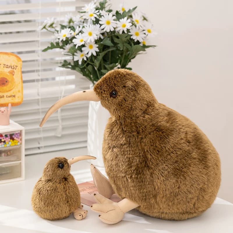 Simpatico cartone animato Kiwi Bird peluche soffici piume marroni Kawaii Nuova Zelanda Peluche Adorabile uccello senza volo regalo per bambini Animale