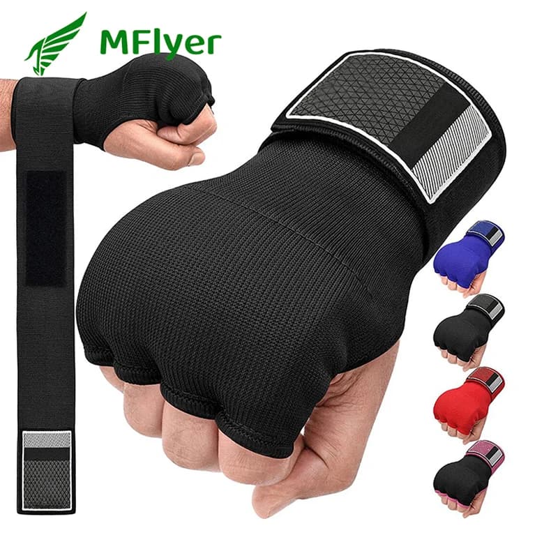 Internal boxing gloves for hands Gel boxing gloves with half fingers for Muay Thai MMA Kickboxing Martial Arts Punching Speed Bag Training