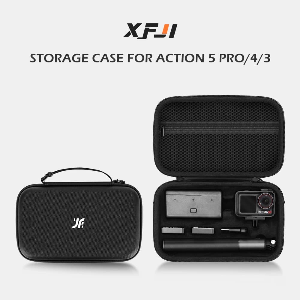 Per DJI OSMO Action 5 Pro/4/3 Custodia portatile Borsa rigida Caricatore Base batteria Selfie Stick Scatola di immagazzinaggio Borsa Accessori per fotocamera