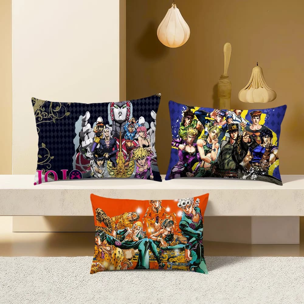 anime manga j-JoJos b-Bizzare a-Adventure Rectangle Pillow Cover Home Sofa living Room Office hogar Coffee Shop Pillowcase