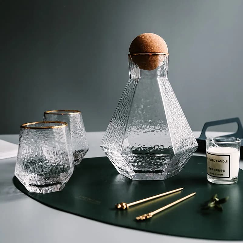 Set di vino con decanter in vetro geometrico semplice nordico Accessori creativi per bar per la casa