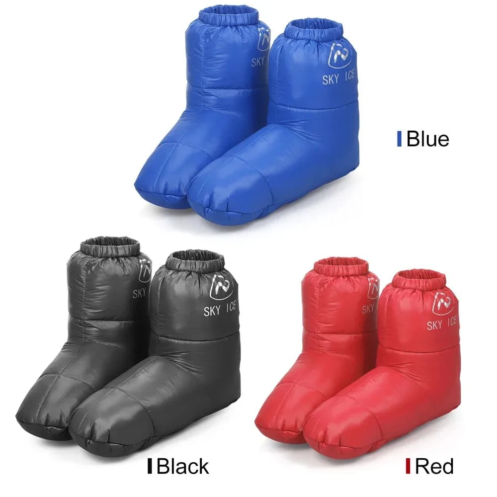 Winter thermal down jacket for camping Sacco fur Boots slippers Hot socks Hot feet cover warm feet Women's footwear for men