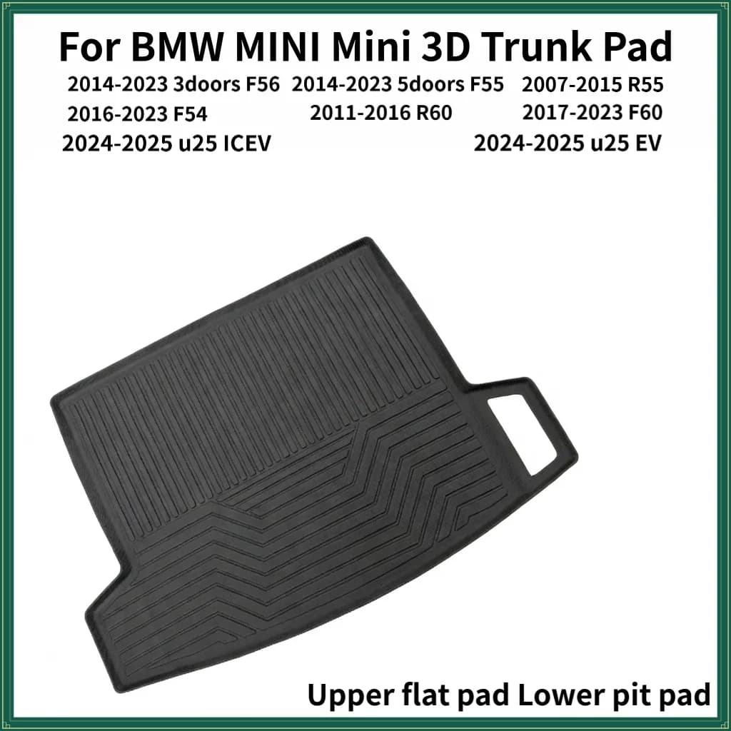 TPE 3D Trunk Mat for BMW MINI 2007-2026 3-door F56/5-Door F55/R55/F54/R60/F60/U25 ICEV EV Cargo Liner Accessories