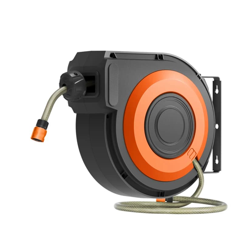 ABS Rewindable Automatic Wall Mounted Garden Wrap with 1/2 inch mandarin 30 m 100 high pressure feet with slow return system