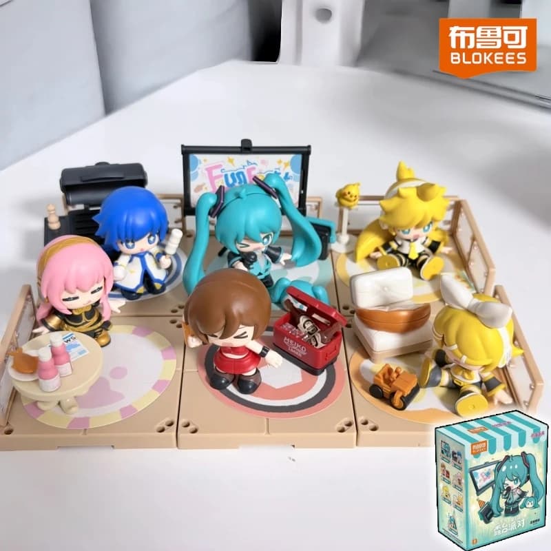 Hot Blokees Hatsune Miku Terrace Party Cute Party FunFest Blind Box Anime Figure Model Desk Ornament Trendy Collectible Toy Gift