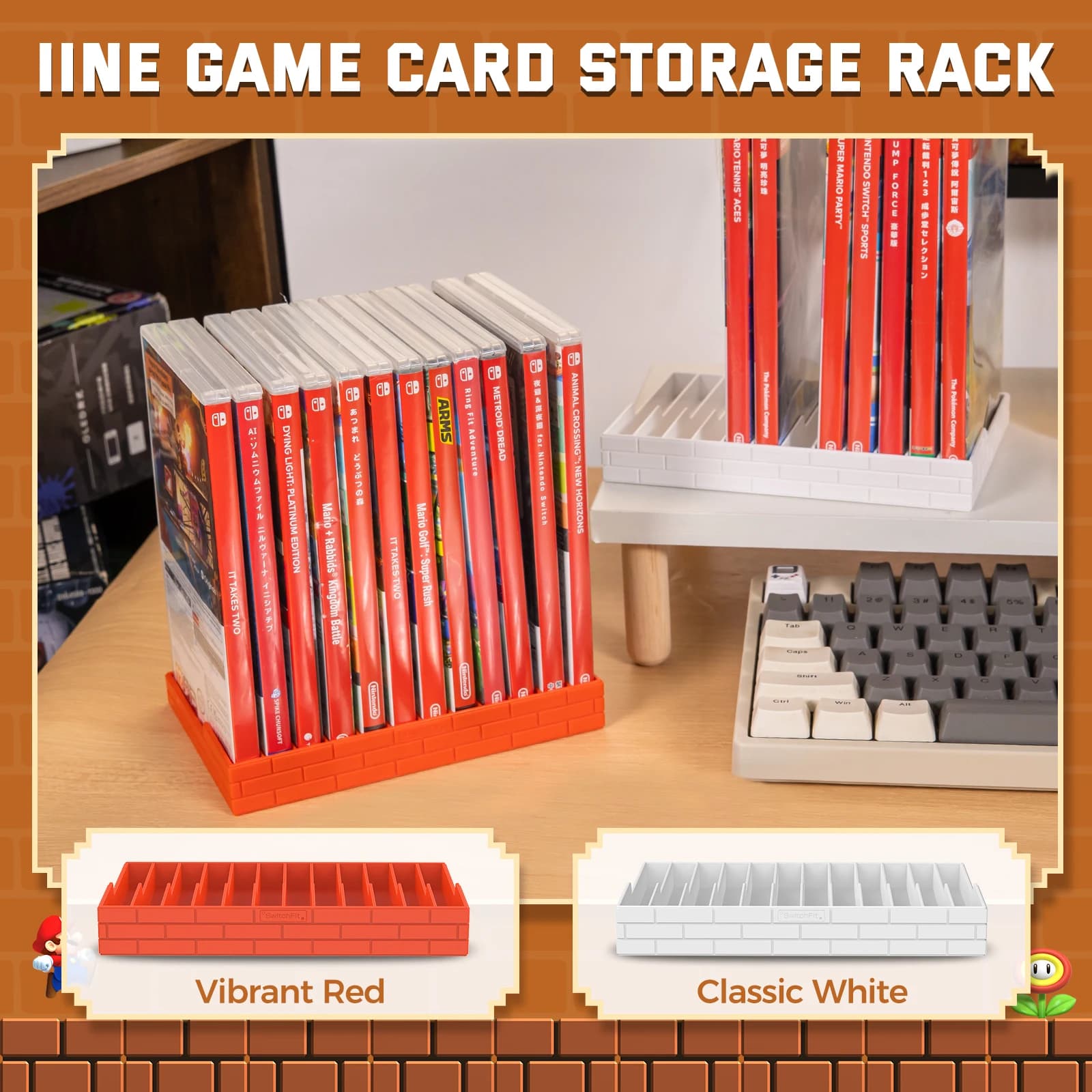 12 Slot Game Card Storage Rack For Switch Durable Sturdy Easy Compact Cool Stylish Premium Card Holder Organizer Case