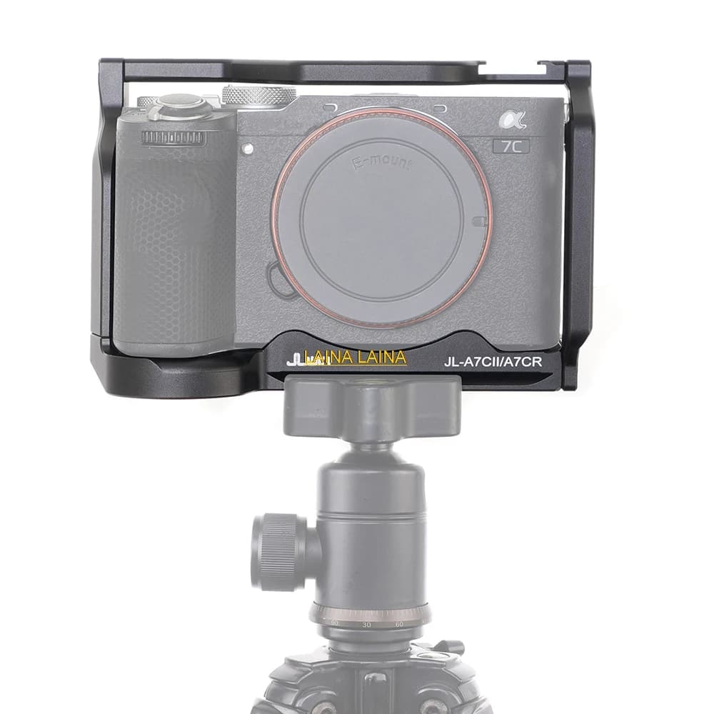 Kit Gabbia Protettiva FOTGA per Fotocamera Sony A7CII A7CR con Foro Filettato da 1/4'' e Attacco Cold Shoe per Piastra a Sgancio Rapido Arca per Treppiede