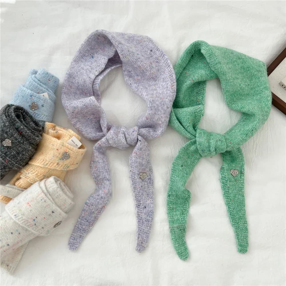Women's Triangular Scarf, Autumn-Winter Fashion, Warm and Decorative, Small Scarf for Head and Neck