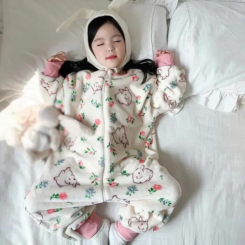 Pigiama invernale per bambini in peluche per bambini Pandas Bear Sleepwear Mantieni caldo Kigurumi per ragazzi Ragazze Flanella in pile Vestiti per dormire