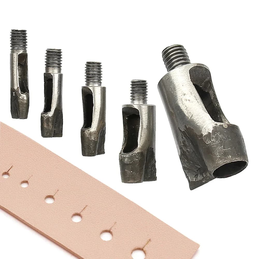M8 Thread Dies Tail Punching for Hand Press Round Punch with Tail Straight for Leathercraft Belt Cut Punching DIY Supply 3-10mm