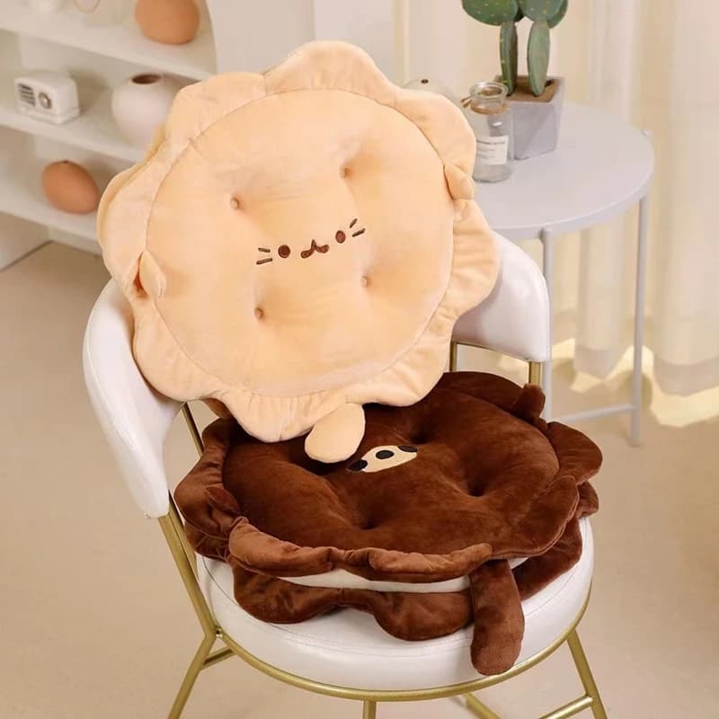 45 cm new cute biscuit sandwich cartoon pillow plush happy cat embroidered soft pillow for chair doll for birthday gift
