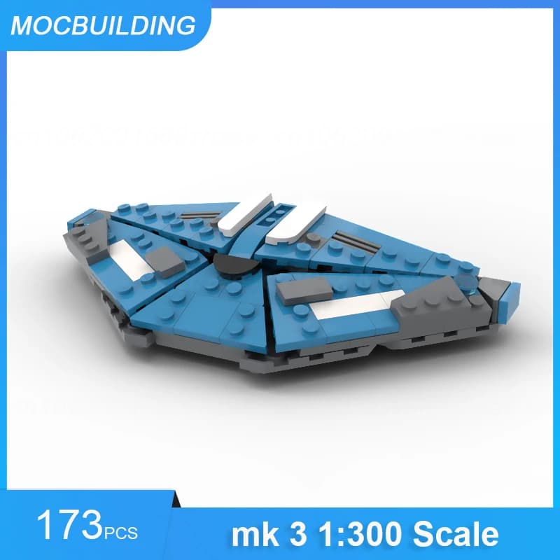 Blocchi da Costruzione MOC Mk 3, Modello in Scala 1:300, Kit di Assemblaggio Fai-da-Te, Mattoncini Educativi Spaziali, Collezione Creativa, Giocattoli da Esposizione, Regali, 173 Pezzi
