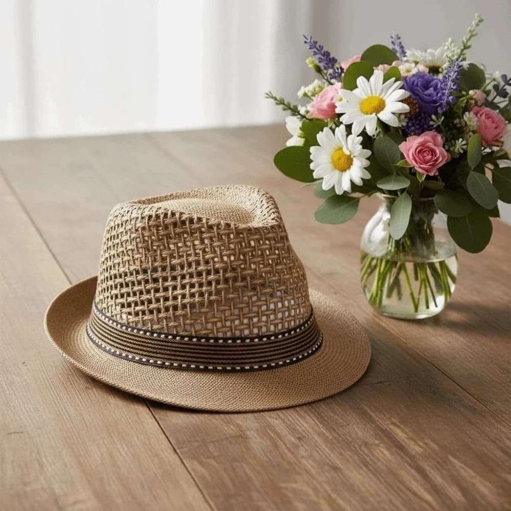 Sun Hat with Tesa Corta da Uomo, Panama Hat Breathable in Braided Paglia, Lightweight, Sunbed, Beach Hat for Women Holidays