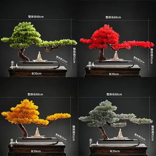 Chinese artificial tree welcome pine in pot plant green decoration living room porch cypress pine ornament