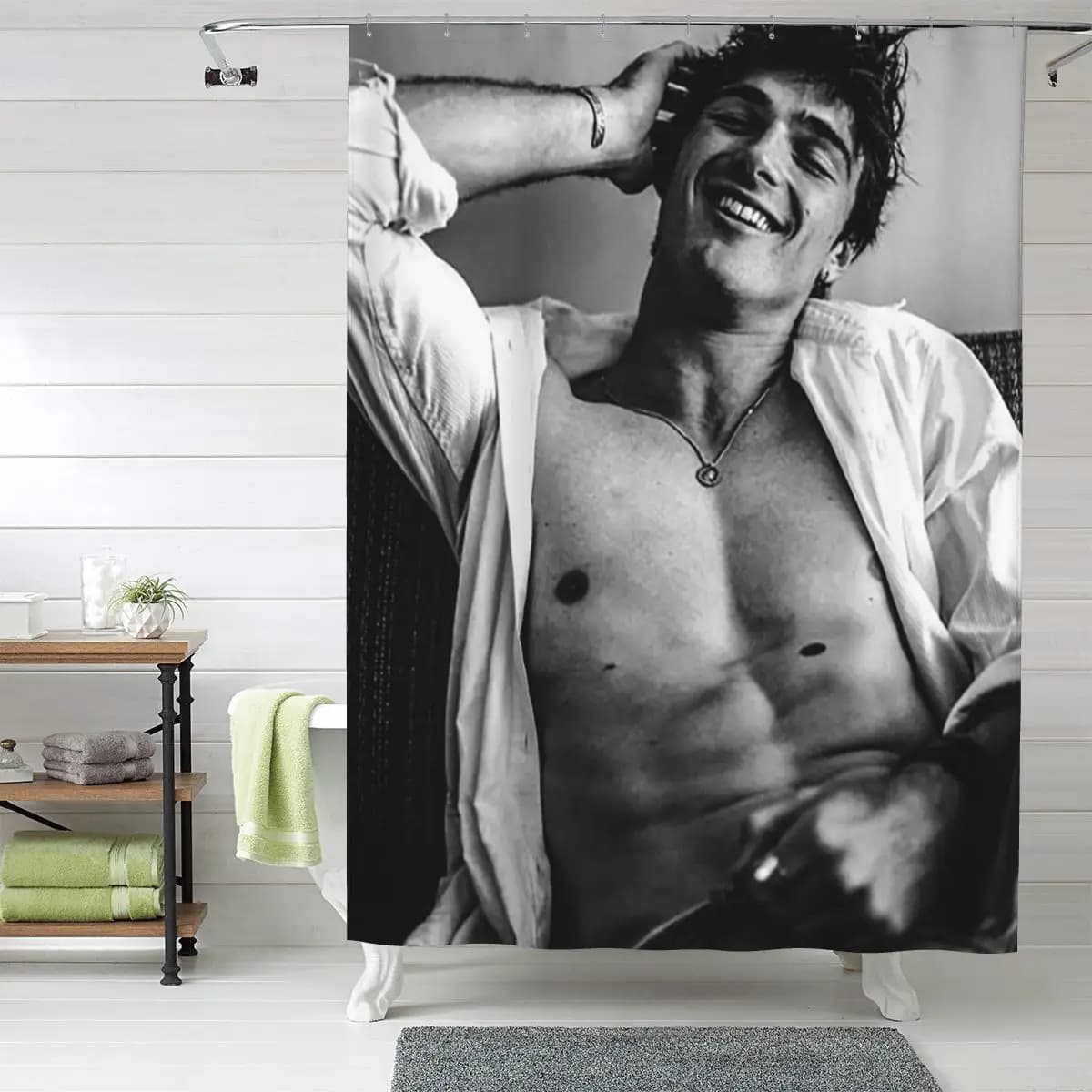 Jacob Elordi, attore australiano, tenda da doccia per bagno, tende da bagno impermeabili in poliestere con ganci