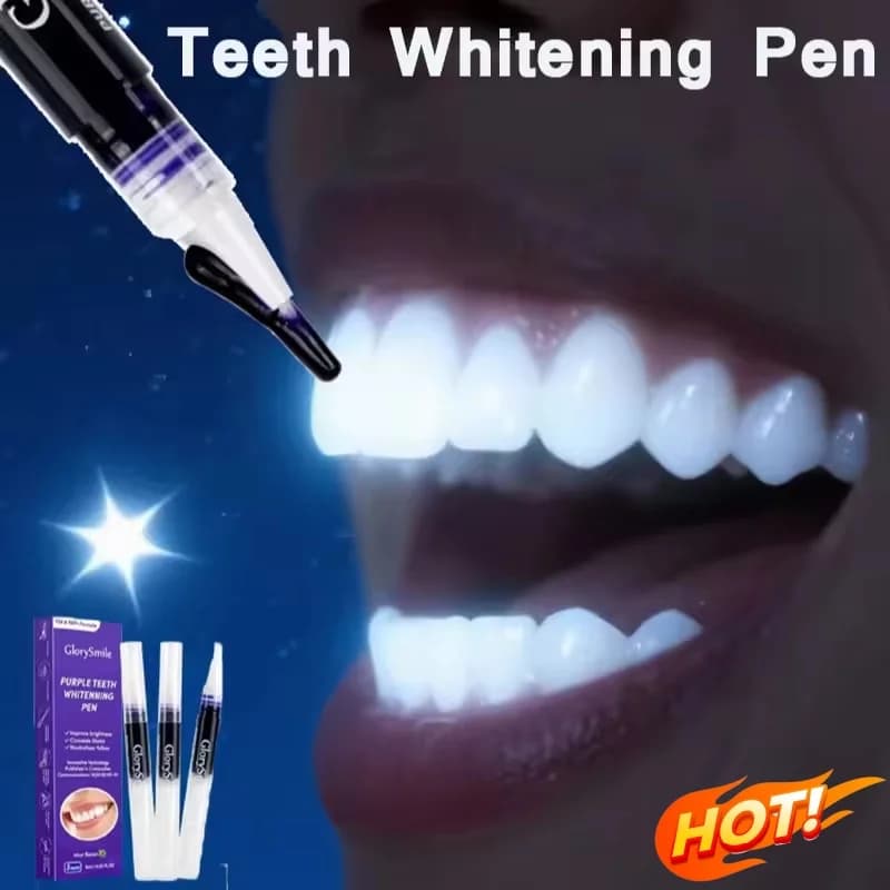 Purple magic tooth whitening pen, fresh breath, stains removal, toothpaste, oral deep cleaning, tooth cleanser essence, oral care