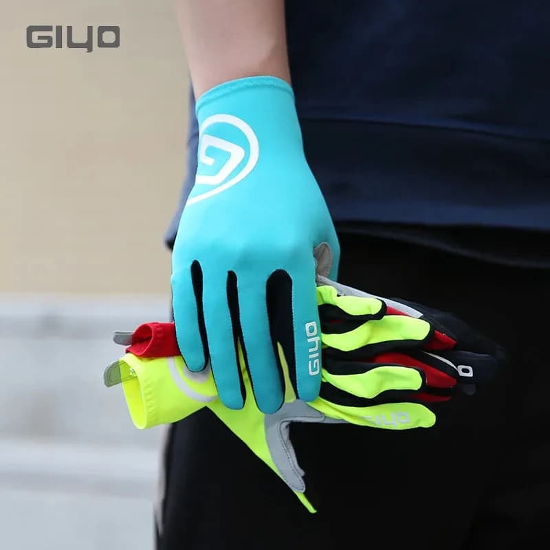 Guanti da Ciclismo Giyo a Dita Intere in Tessuto Lycra, Guanti Lunghi Autunno Inverno Antiscivolo per MTB e Bici da Strada